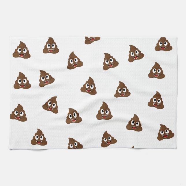 Pile of Poo emoji smiling poops Kitchen Towel (Horizontal)