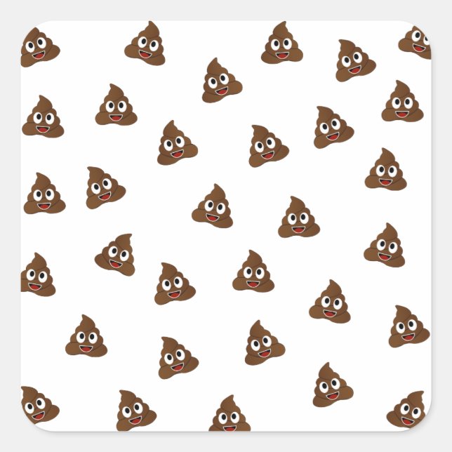 Pile of Poo emoji smiling poops Square Sticker (Front)