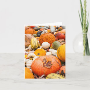 Pile Of Pumpkins And Squash Note Card