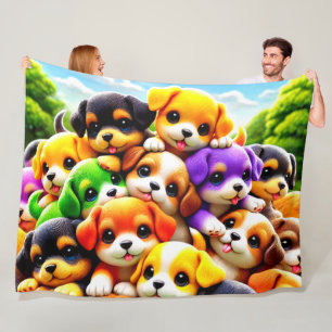 Pile of Puppies Fleece Blanket