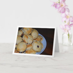 Pile of Raisin Scones on Plate Card