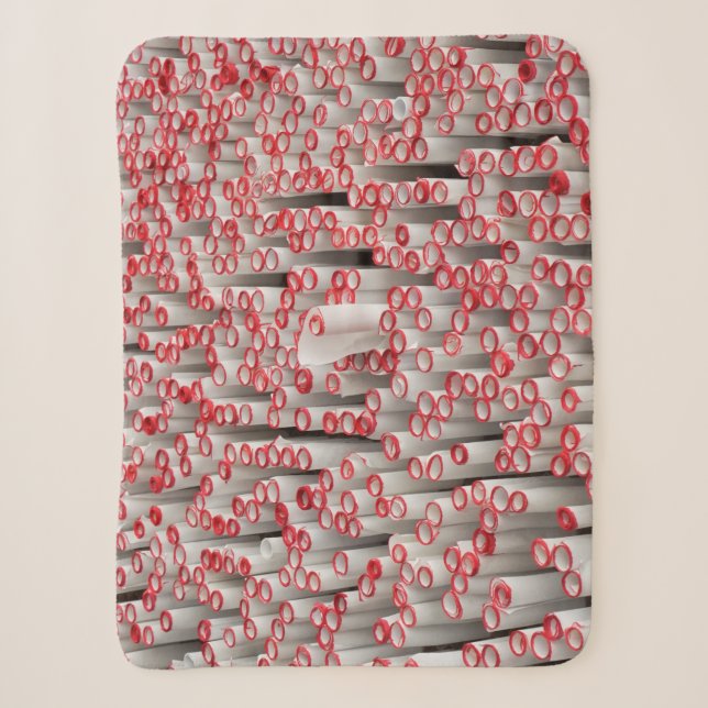 Pile of rolled papers sherpa blanket (Front)