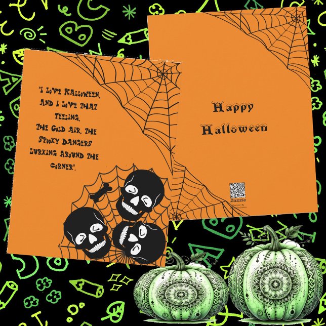 Pile of Skeletons Lurking Halloween Night Spooky   Holiday Card (Pile of Skeletons Lurking Halloween Night Spooky Holiday Card)