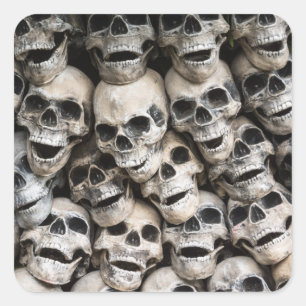 Pile Of Skulls Square Sticker