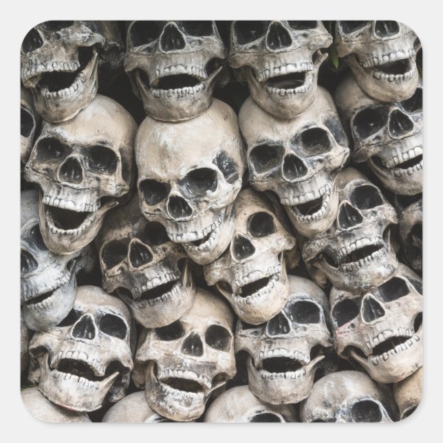 Pile Of Skulls Square Sticker (Front)