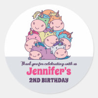 Pile of Unicorns Cute Kids Birthday Party Favour