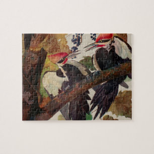 Pileated Woodpecker Audubon Bird Wildlife Painting Jigsaw Puzzle