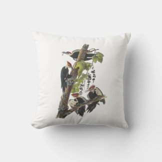 Pileated Woodpecker by Audubon Throw Pillow