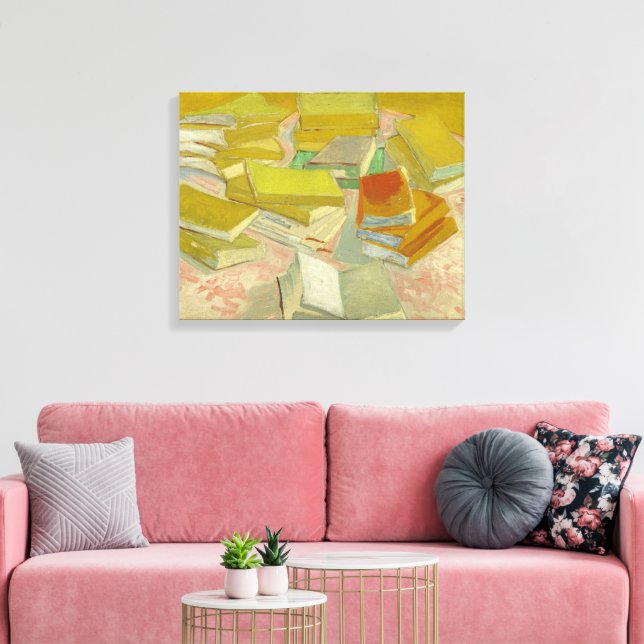 Piles of French Novels | Vincent van Gogh Canvas Print (Insitu(LivingRoom))