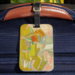 Piles of French Novels | Vincent van Gogh Luggage Tag<br><div class="desc">Piles of French Novels (1887) by Dutch post-impressionist artist Vincent Van Gogh. Original artwork is an oil on canvas depicting stacks of books in vibrant yellow tones.

Use the design tools to add custom text or personalize the image.</div>