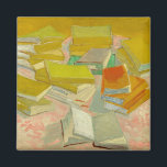 Piles of French Novels | Vincent van Gogh Magnet<br><div class="desc">Piles of French Novels (1887) by Dutch post-impressionist artist Vincent Van Gogh. Original artwork is an oil on canvas depicting stacks of books in vibrant yellow tones.

Use the design tools to add custom text or personalize the image.</div>