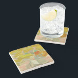 Piles of French Novels | Vincent van Gogh Stone Coaster<br><div class="desc">Piles of French Novels (1887) by Dutch post-impressionist artist Vincent Van Gogh. Original artwork is an oil on canvas depicting stacks of books in vibrant yellow tones.

Use the design tools to add custom text or personalize the image.</div>