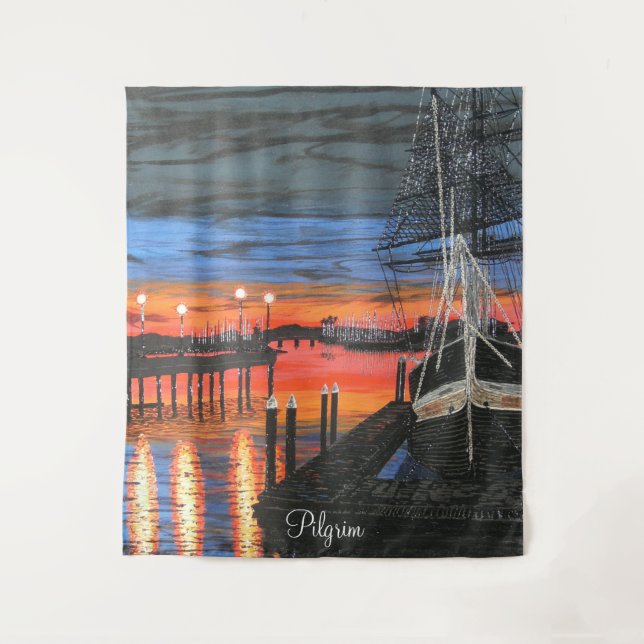 Pilgrim at dawn Dana point harbour  Tapestry (Front)