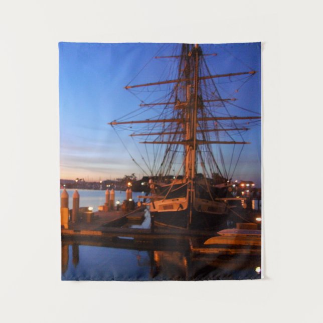 Pilgrim at dawn Dana point harbour  Tapestry (Front)