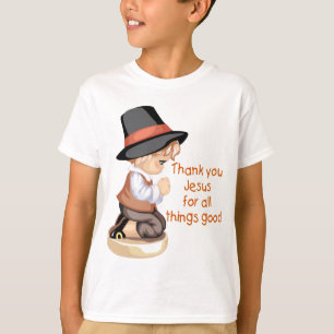 Pilgrim boy praying on knees T-Shirt