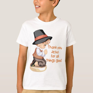 Pilgrim boy praying on knees T-Shirt