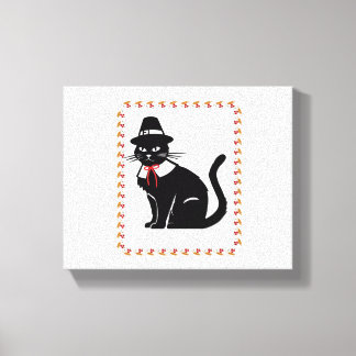 Pilgrim Cat Oversized T-Shirt Canvas Print