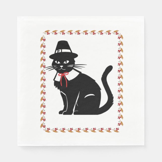 Pilgrim Cat Oversized T-Shirt Napkin (Front)