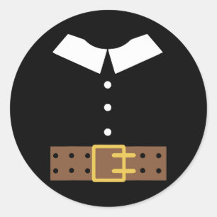 Pilgrim Costume Halloween Funny Thanksgiving Boys Classic Round Sticker