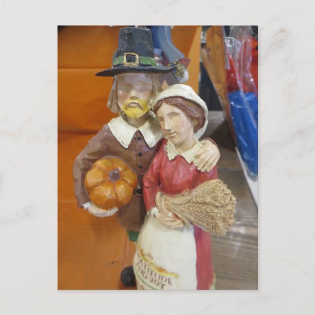Pilgrim Couple Postcard (Front)