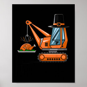 Pilgrim Crane Turkey Thanksgiving Truck Toddler Bo Poster