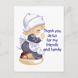 Pilgrim girl praying to Jesus Postcard