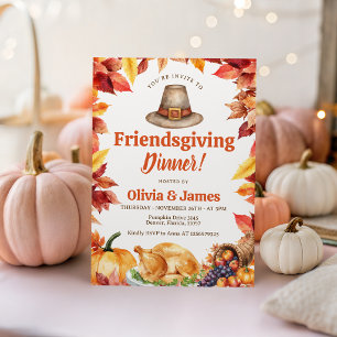 Pilgrim Hat Friendsgiving Dinner Invite