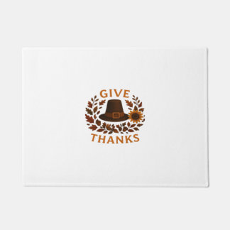 Pilgrim Hat with Autumn Wreath Classic T-Shirt.png Doormat
