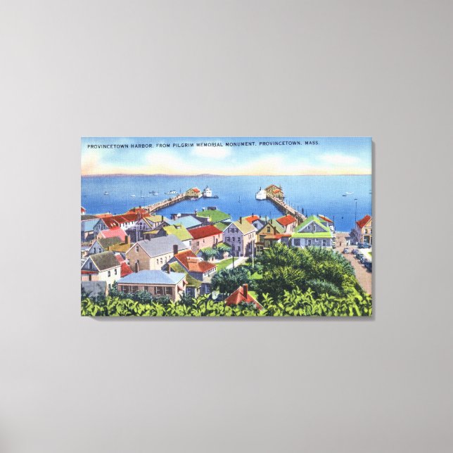 Pilgrim Memorial View of the Harbour Canvas Print (Front)