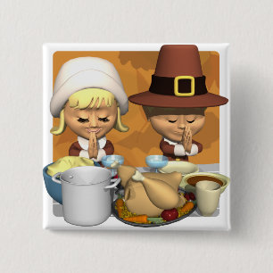 Pilgrim Prayer 2 Inch Square Button