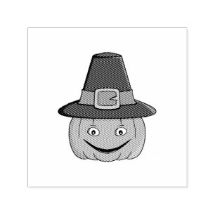 Pilgrim Pumpkin Grin Thanksgiving Self-inking Stamp