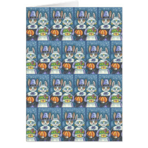 PILGRIM RABBITS THANKSGIVING GREETING CARD Blank
