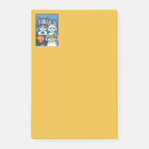 PILGRIM RABBITS, THANKSGIVING HARE'S HARVEST, CUTE POST-IT NOTES