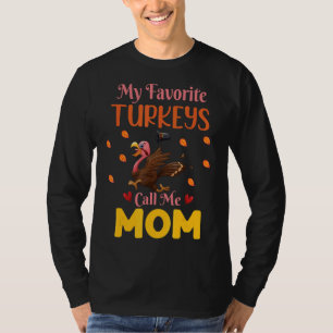Pilgrim Running Thanksgiving My Favourite Turkeys T-Shirt