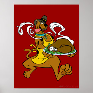 Pilgrim Scooby-Doo With Turkey Poster