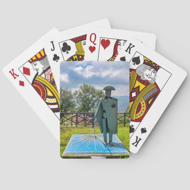 Pilgrim statue playing cards (Back)