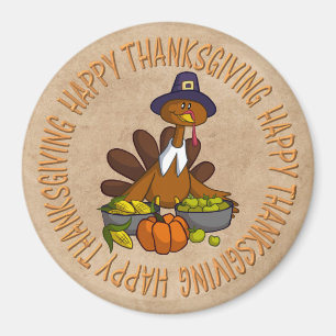Pilgrim Turkey and Food Magnet