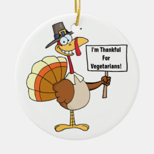 Pilgrim Turkey Sign Ceramic Ornament