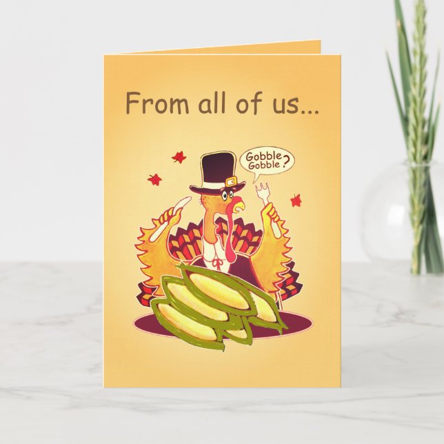 Pilgrim Turkey (Thanksgiving) card (Front)