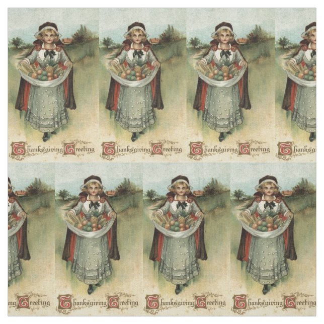 Pilgrim Woman Vintage Thanksgiving Fabric (Swatch)