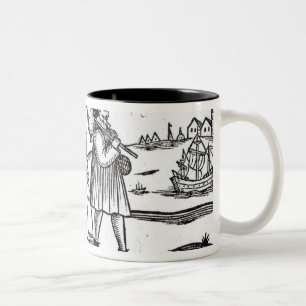 Pilgrims departing for the New World Two-Tone Coffee Mug