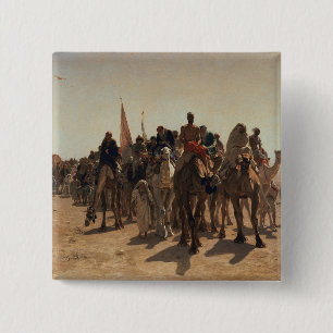 Pilgrims Going to Mecca, 1861 2 Inch Square Button