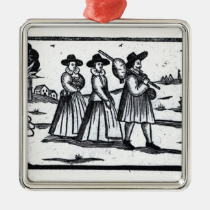 Pilgrims set sail on the Mayflower Metal Ornament