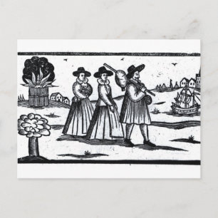 Pilgrims set sail on the Mayflower Postcard