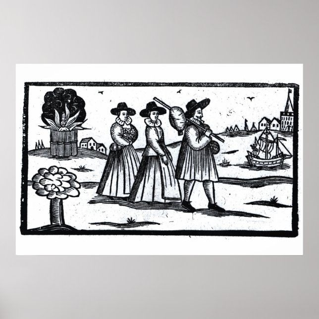 Pilgrims set sail on the Mayflower Poster (Front)