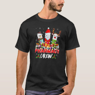 Pill Reindeer Santa Claus Pharmacy Crew Christmas  T-Shirt