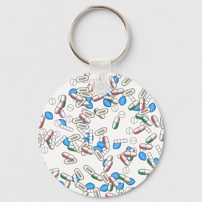 Pill Sprinkles Pattern Keychain (Front)