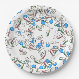 Pill Sprinkles Pattern Paper Plate