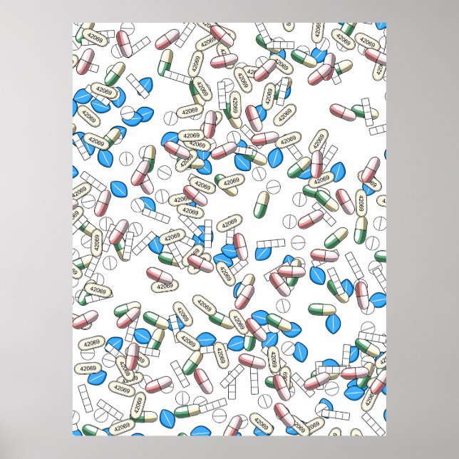 Pill Sprinkles Pattern Poster (Front)