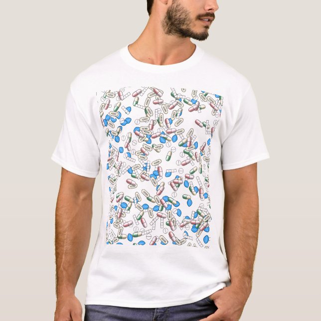 Pill Sprinkles Pattern T-Shirt (Front)